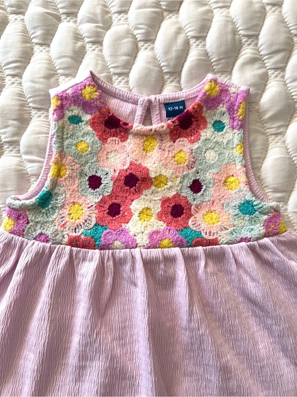 Old Navy Floral Crochet Dress Bloomer Set Baby Girl 12-18M Pink Spring Summer
